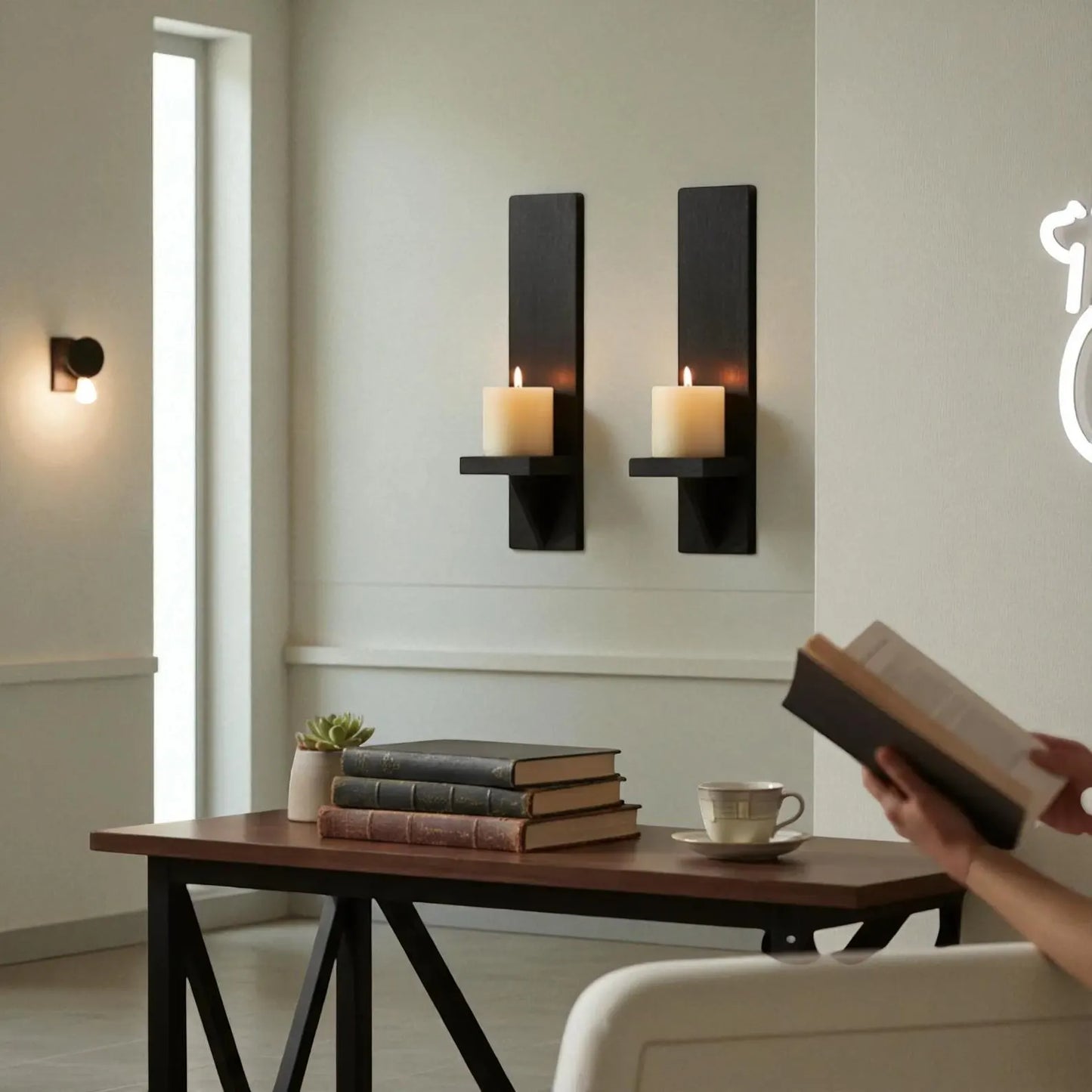 Rustic Wood Candle Sconces